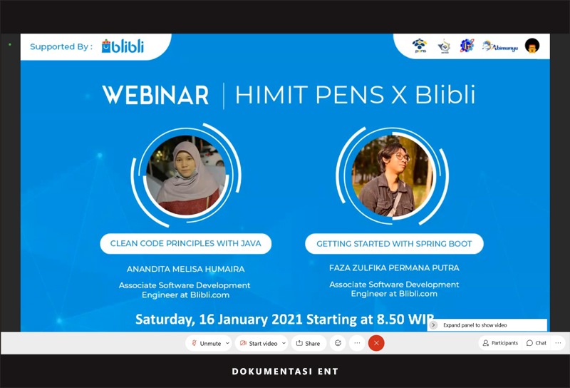 Undang Dua Software Engineer Blibli.com, HIMIT PENS Sukses Helat Webinar