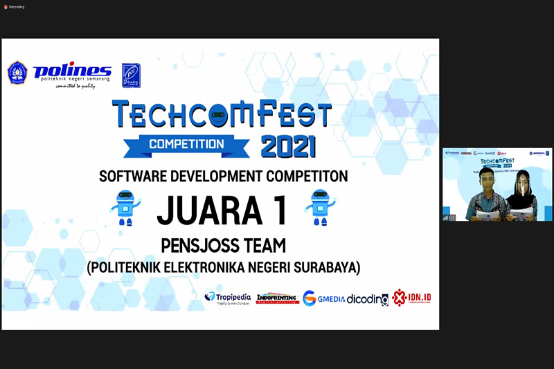 Rancang Aplikasi untuk Bantu UMKM, Mahasiswa PENS Raih Penghargaan pada TECHCOMFEST 2021