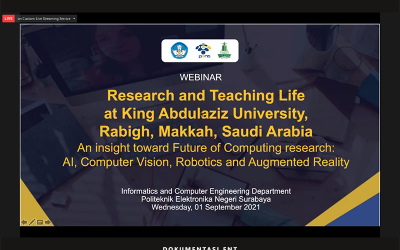 Hadirkan Guru Besar Universitas King Abdulaziz, DTIK PENS Sukses Gelar Webinar