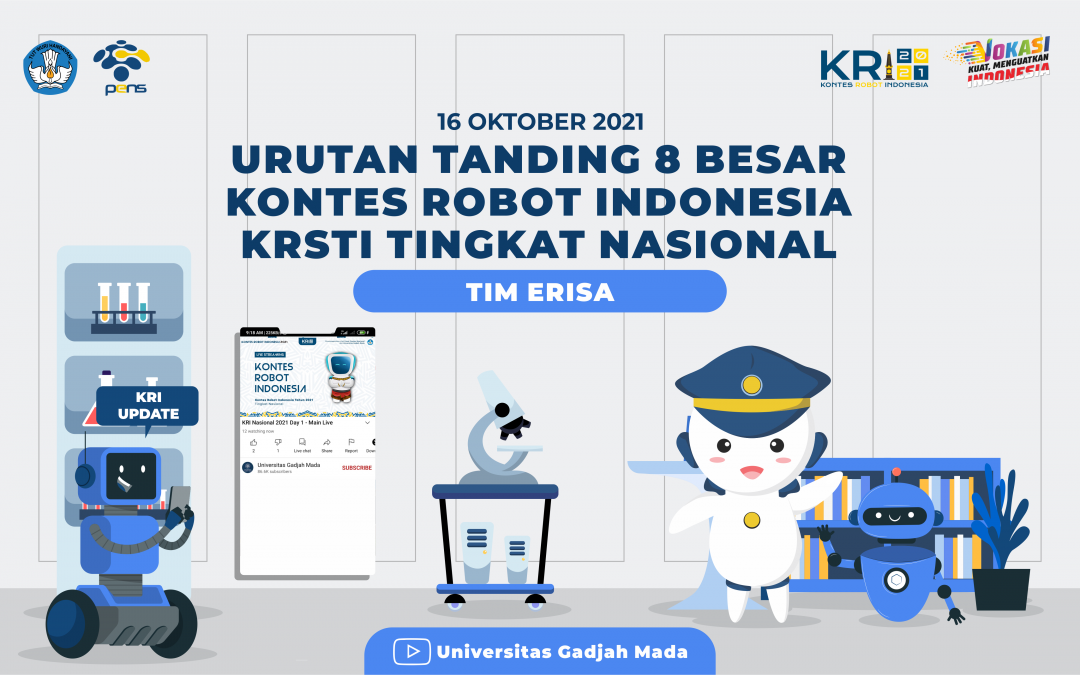 Drawing Urutan Penampilan Cabang EEPIS Robot Intelligent In Sense of Art (ERISA) Babak 8 Besar dalam Kontes Robot Indonesia (KRI) Nasional 2021