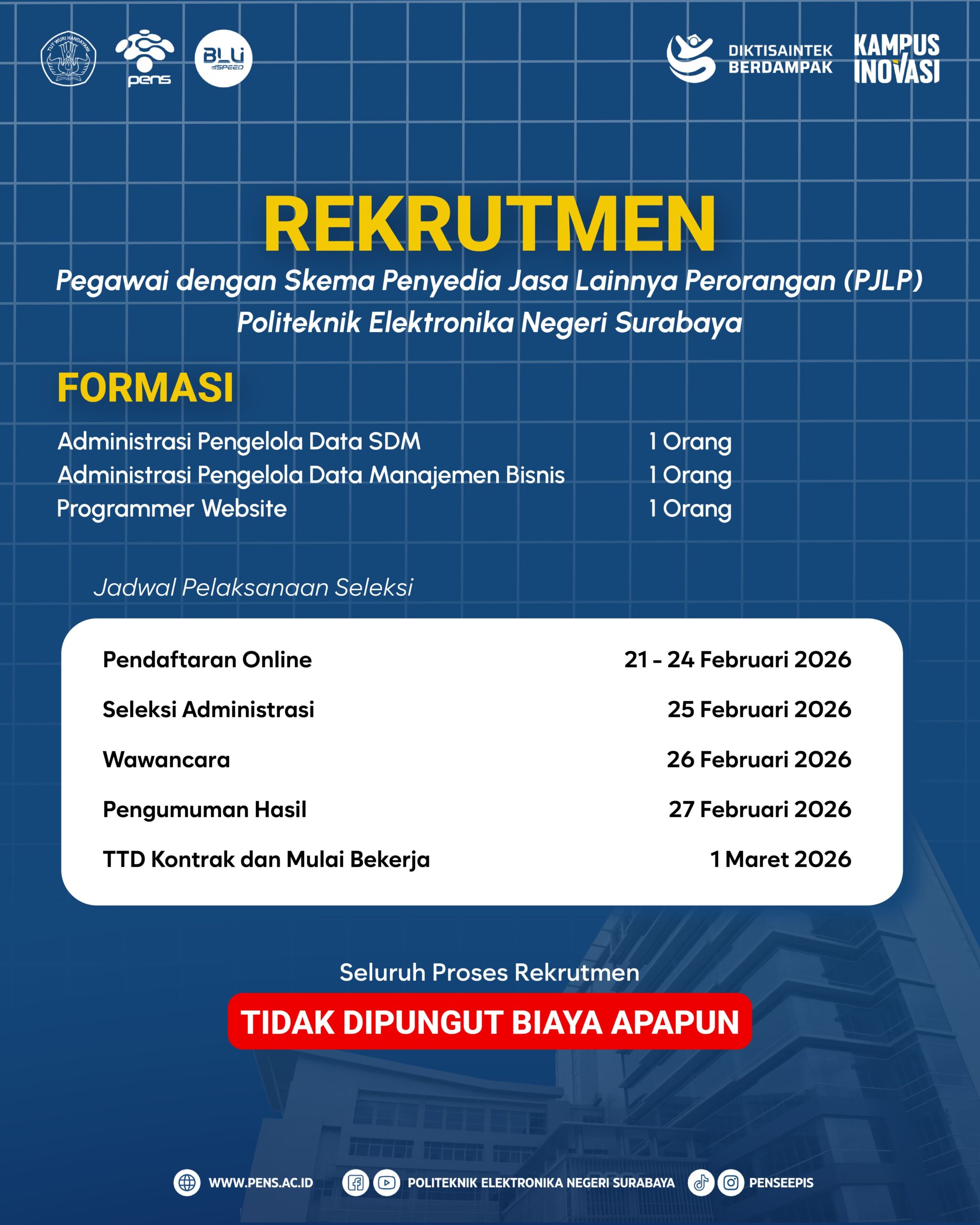 Pengumuman Rekrutmen Pegawai PJLP (1)